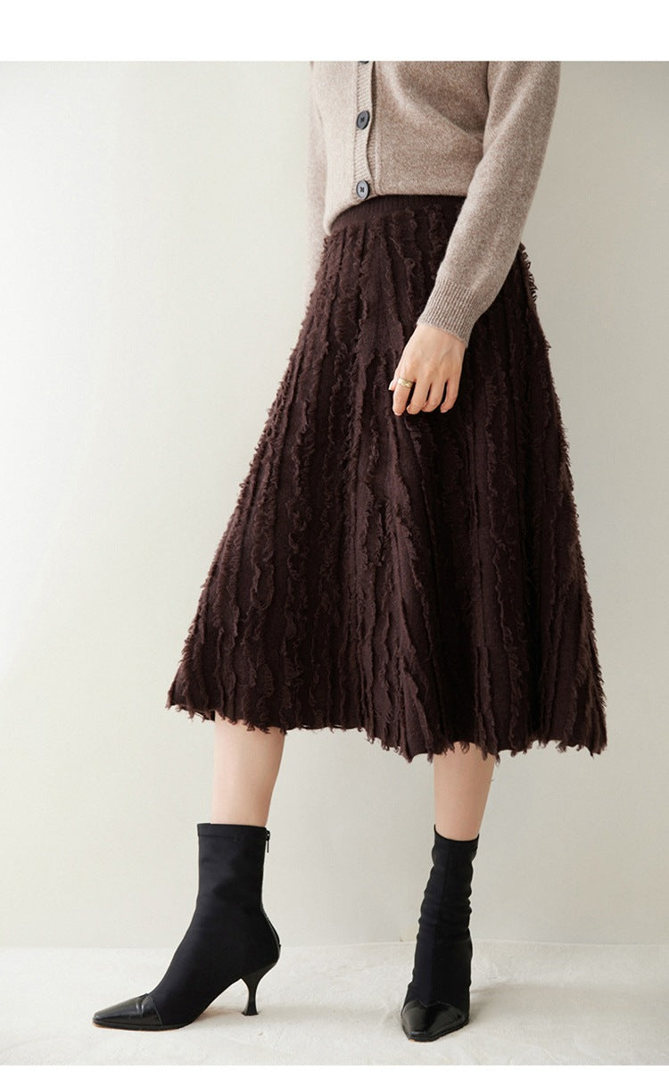 Women’s Cashmere A-Line Midi Skirt