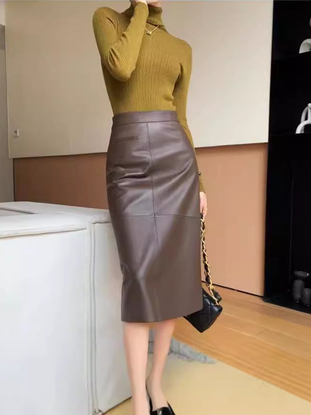 Women’s Sheepskin Leather A-Line Dress