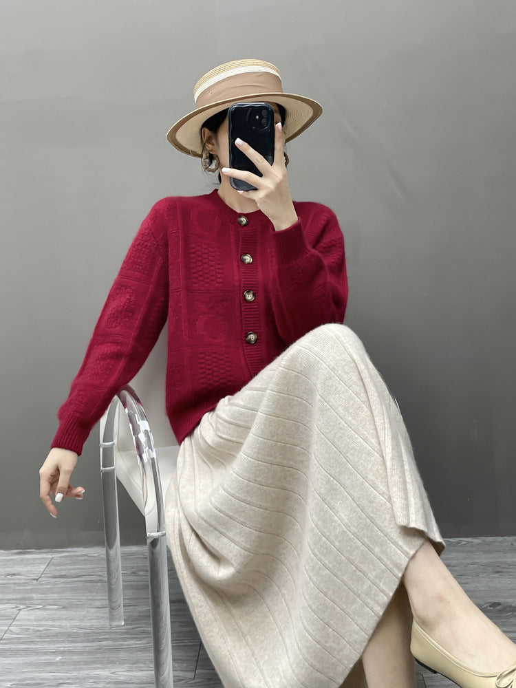 Women’s Cashmere-Wool Pleated Skirt