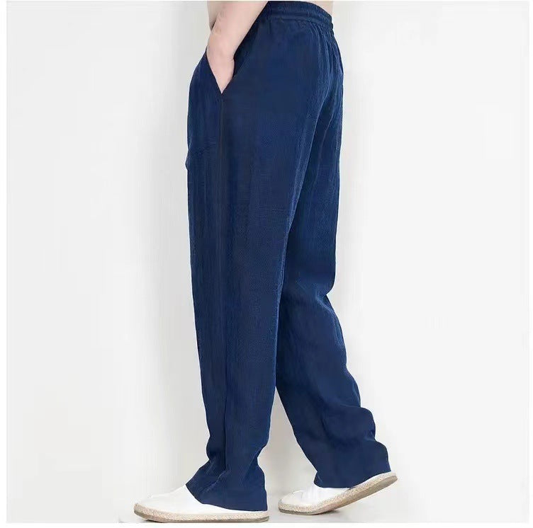 Men’s Mulberry Silk Straight-Leg Pants