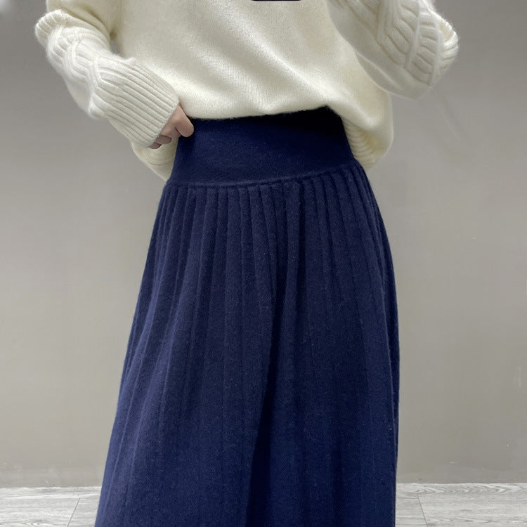 Women’s Cashmere-Wool Pleated Skirt
