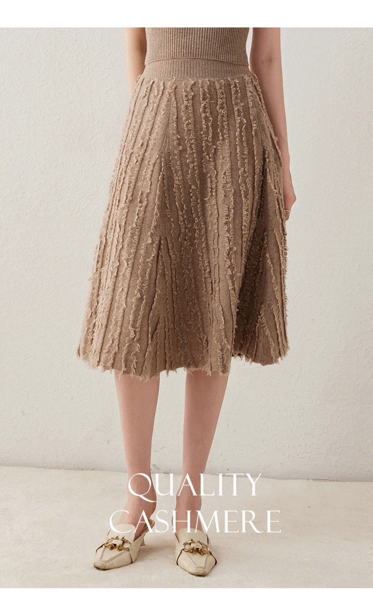 Women’s Cashmere A-Line Midi Skirt