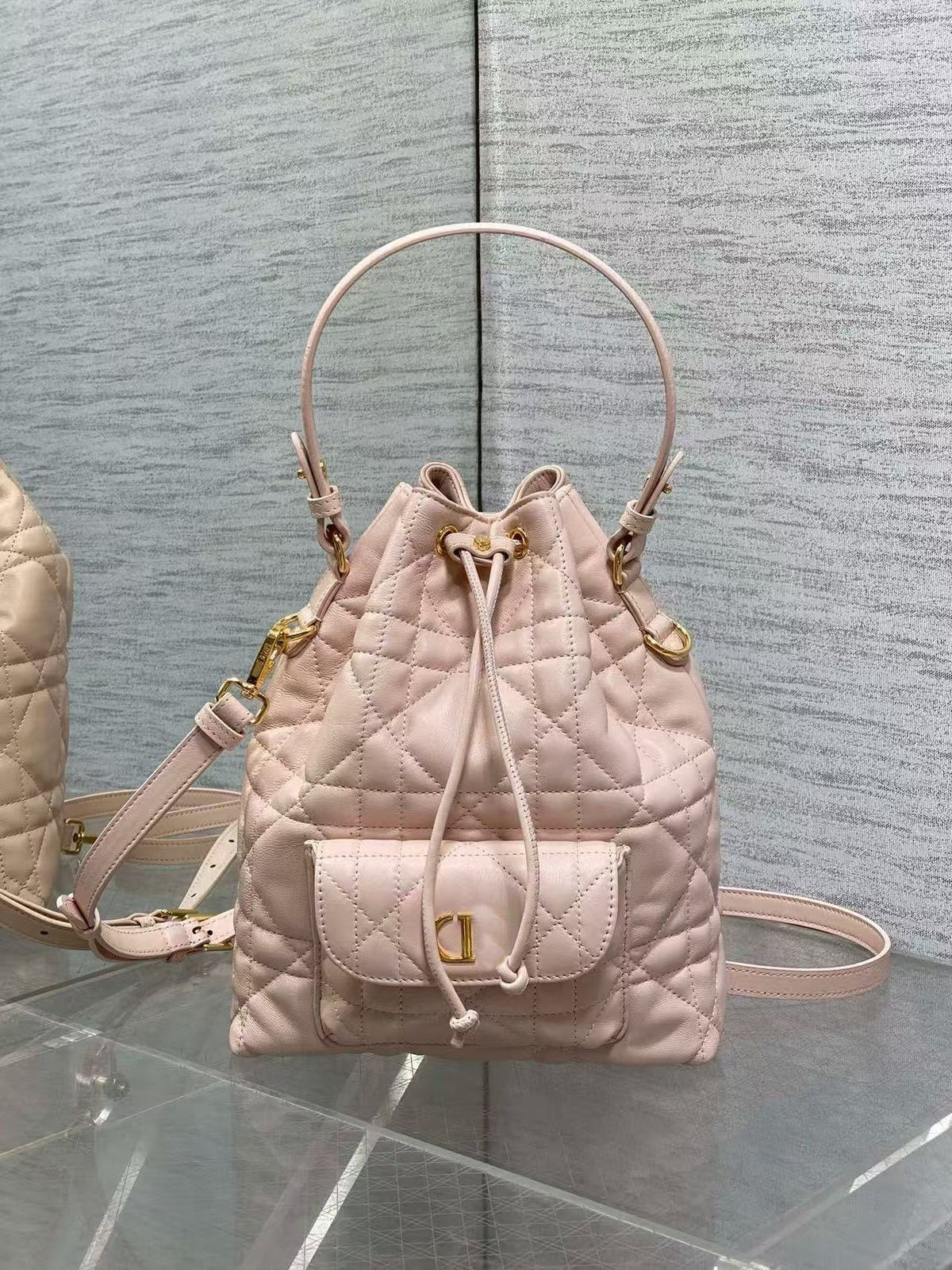 Genuine Leather Bucket Bag