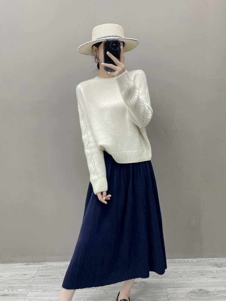 Women’s Cashmere-Wool Pleated Skirt