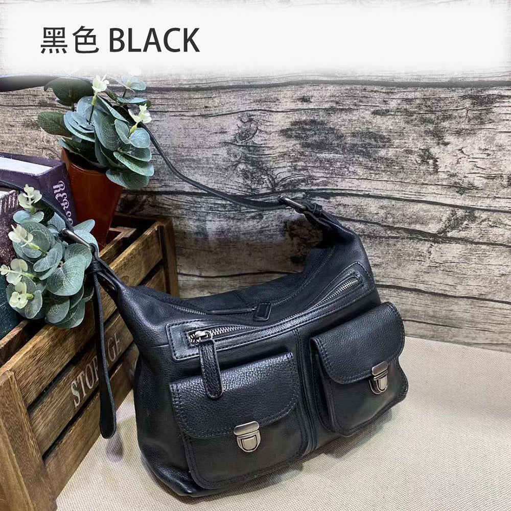 Vegetable-Tanned Leather Shoulder Bag