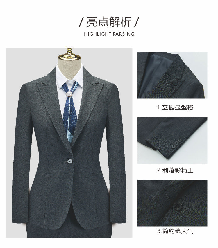 Women's Business Formal Suit, Antibacterial and Anti-Wrinkle Jacket, High-End Bank Workplace Summer Style High-End Work Clothes