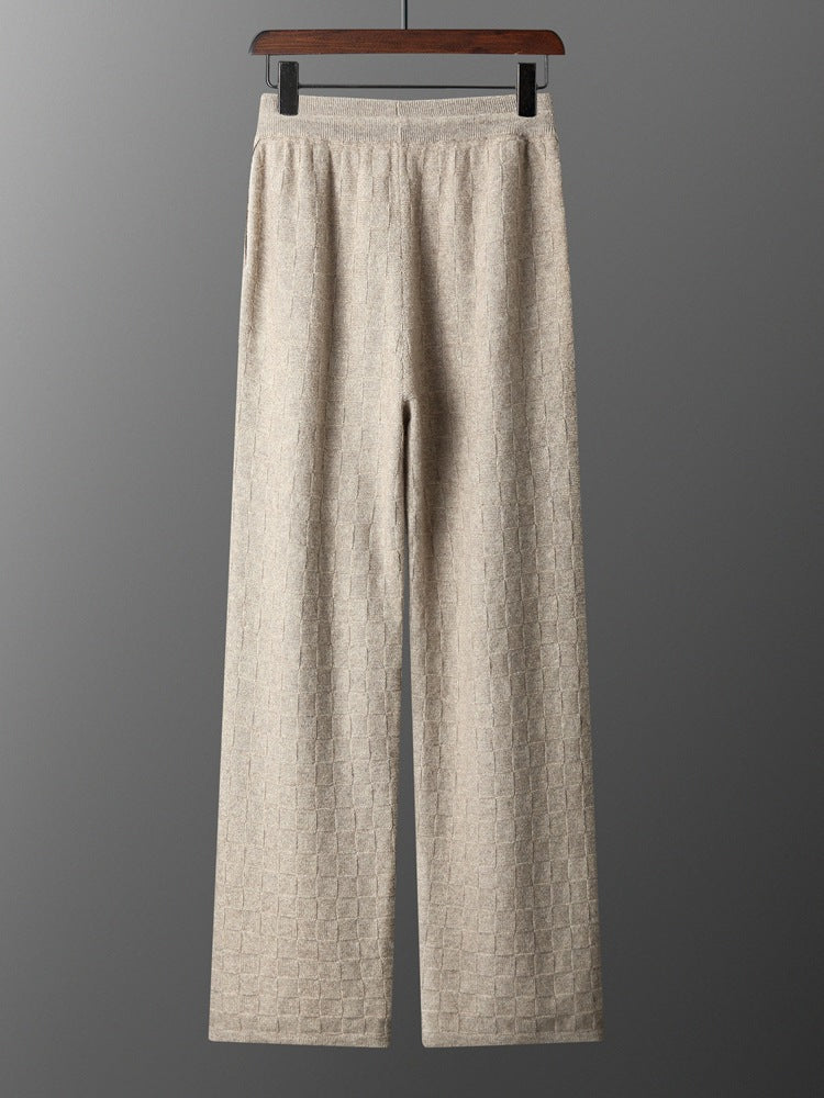 Men’s Cashmere-Style Wide-Leg Pants