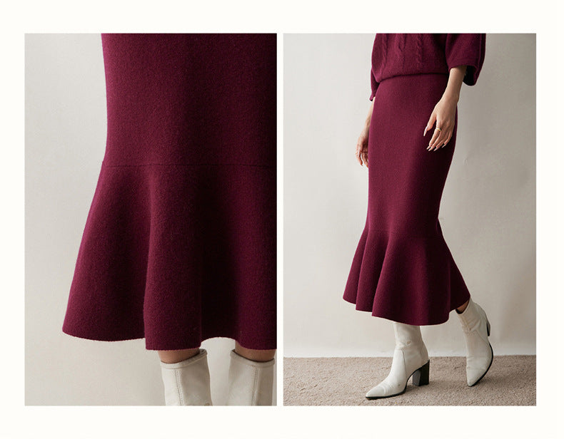 Women’s Cashmere-Wool Fishtail Skirt