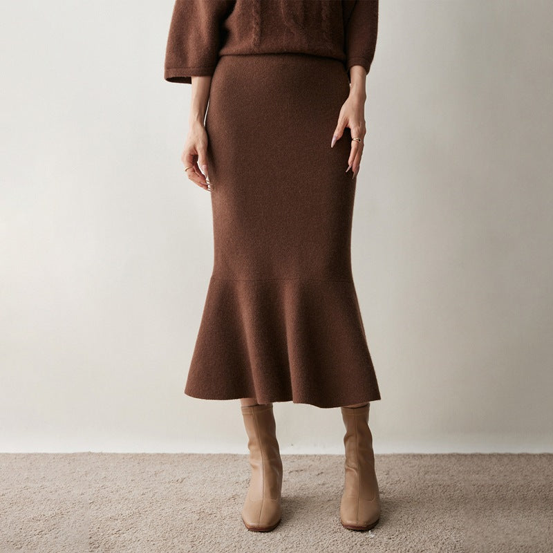 Women’s Cashmere-Wool Fishtail Skirt