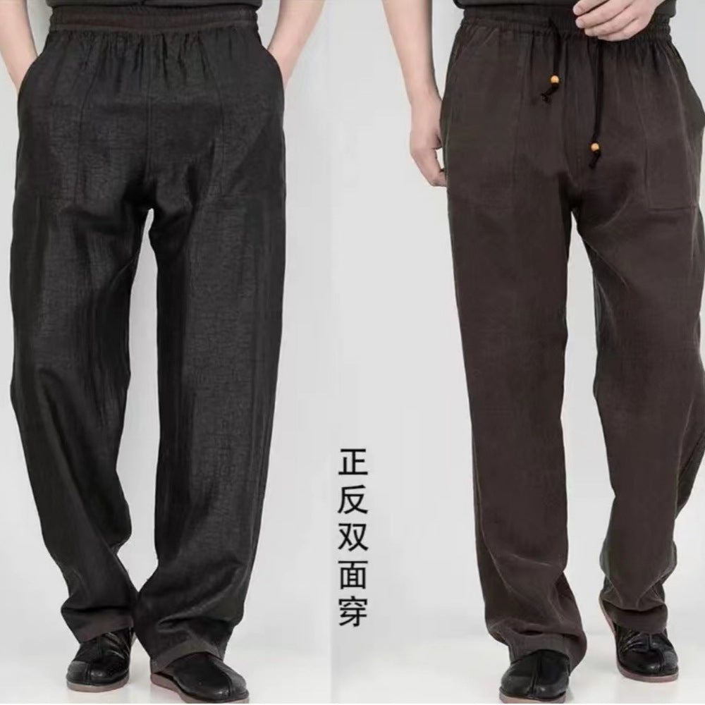 Men’s Mulberry Silk Straight-Leg Pants