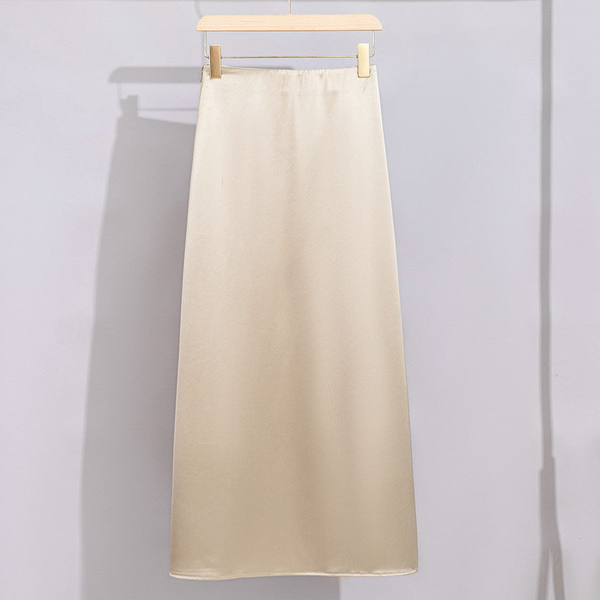 Women’s Acetate High-Waist Slit Skirt
