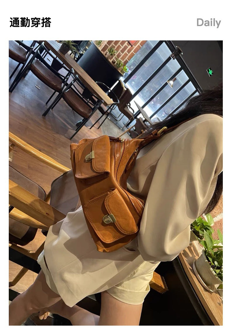 Vegetable-Tanned Leather Shoulder Bag