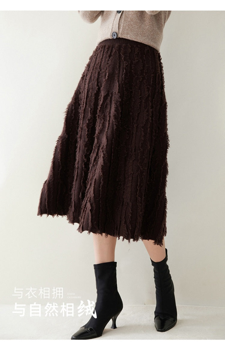 Women’s Cashmere A-Line Midi Skirt