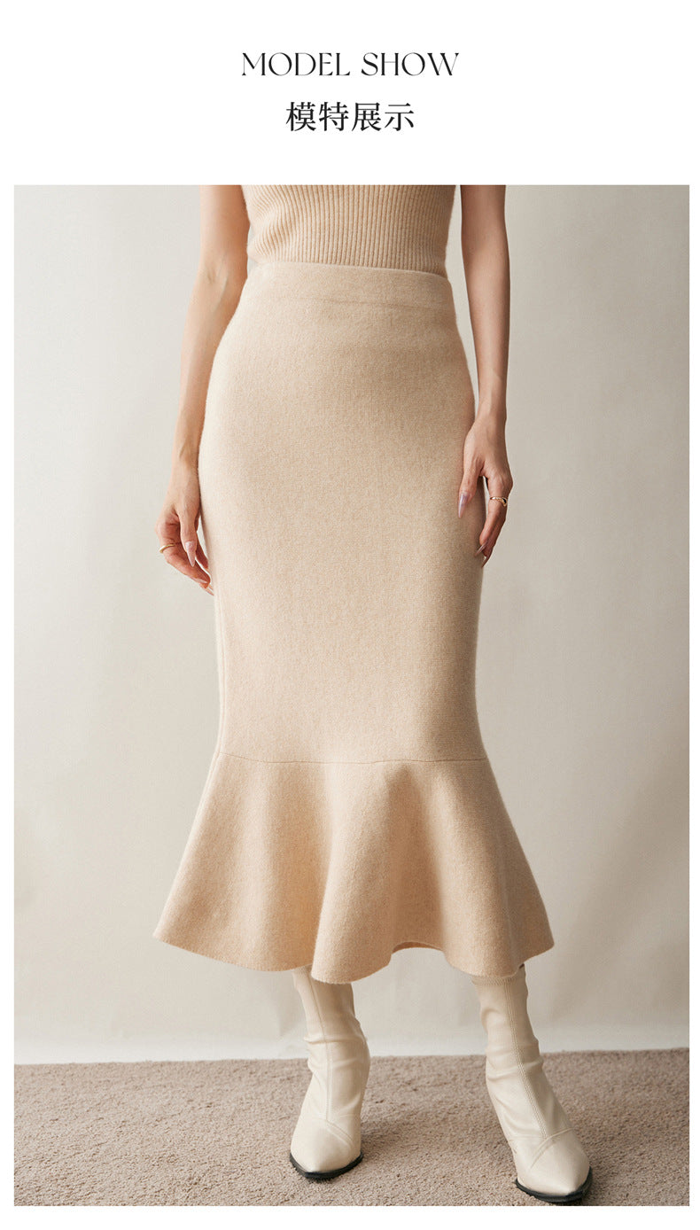 Women’s Cashmere-Wool Fishtail Skirt