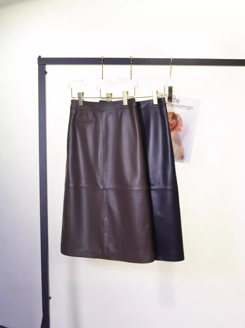 Women’s Sheepskin Leather A-Line Dress