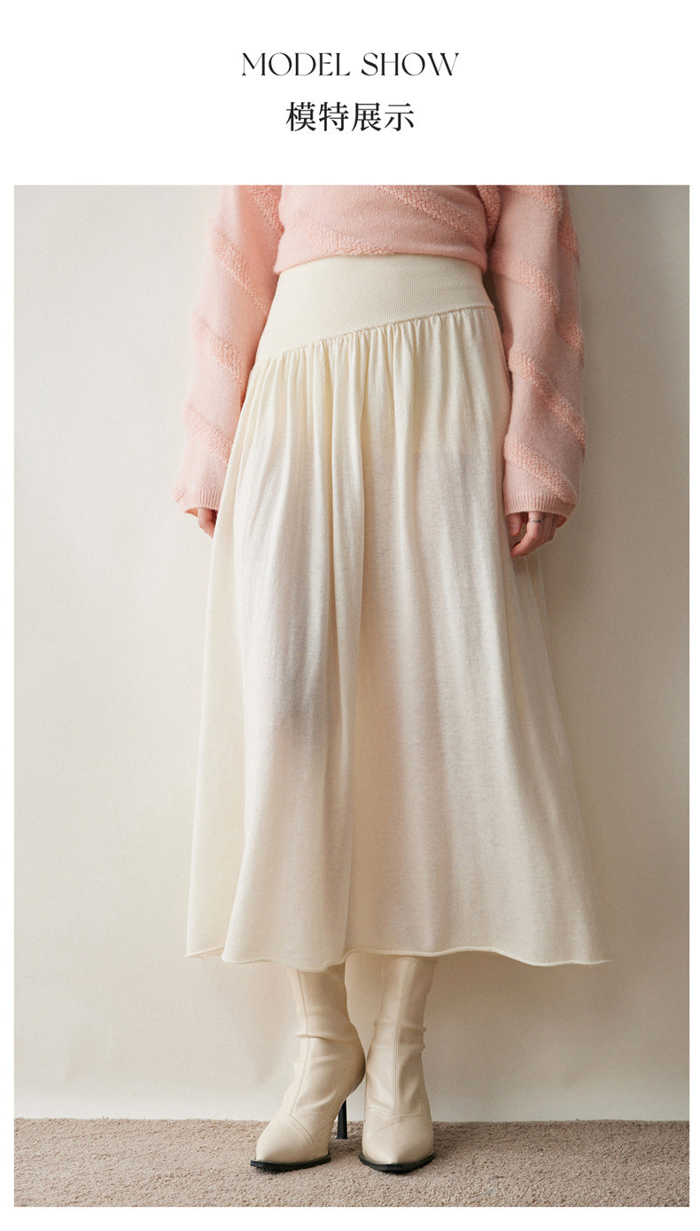 Women’s Cashmere-Wool Pleated Skirt