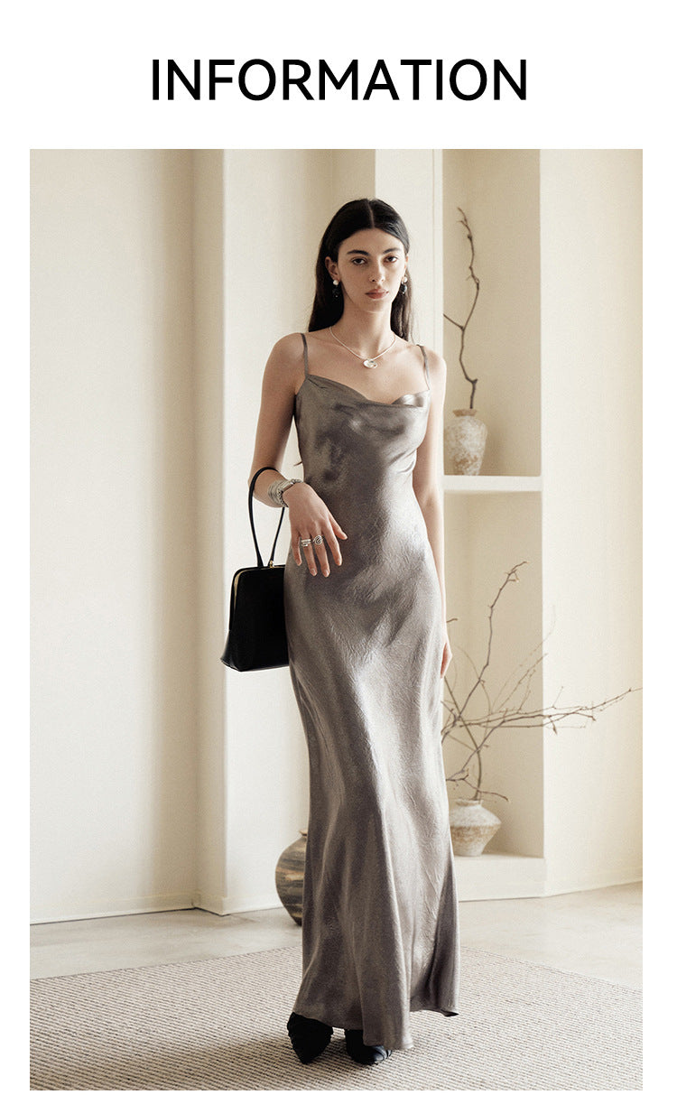Women’s Pleated Satin-Style Dress