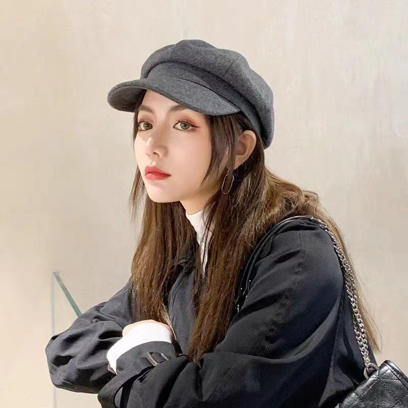 Retro Wool Newsboy Cap