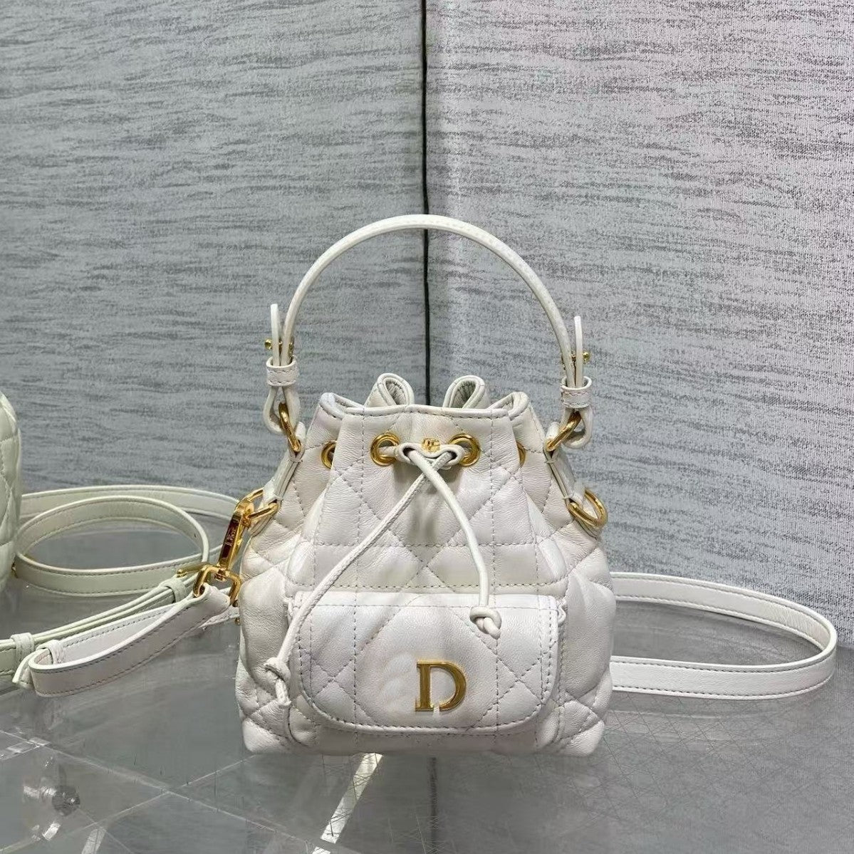 Genuine Leather Bucket Bag
