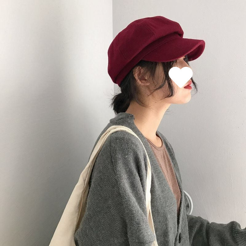 Retro Wool Newsboy Cap