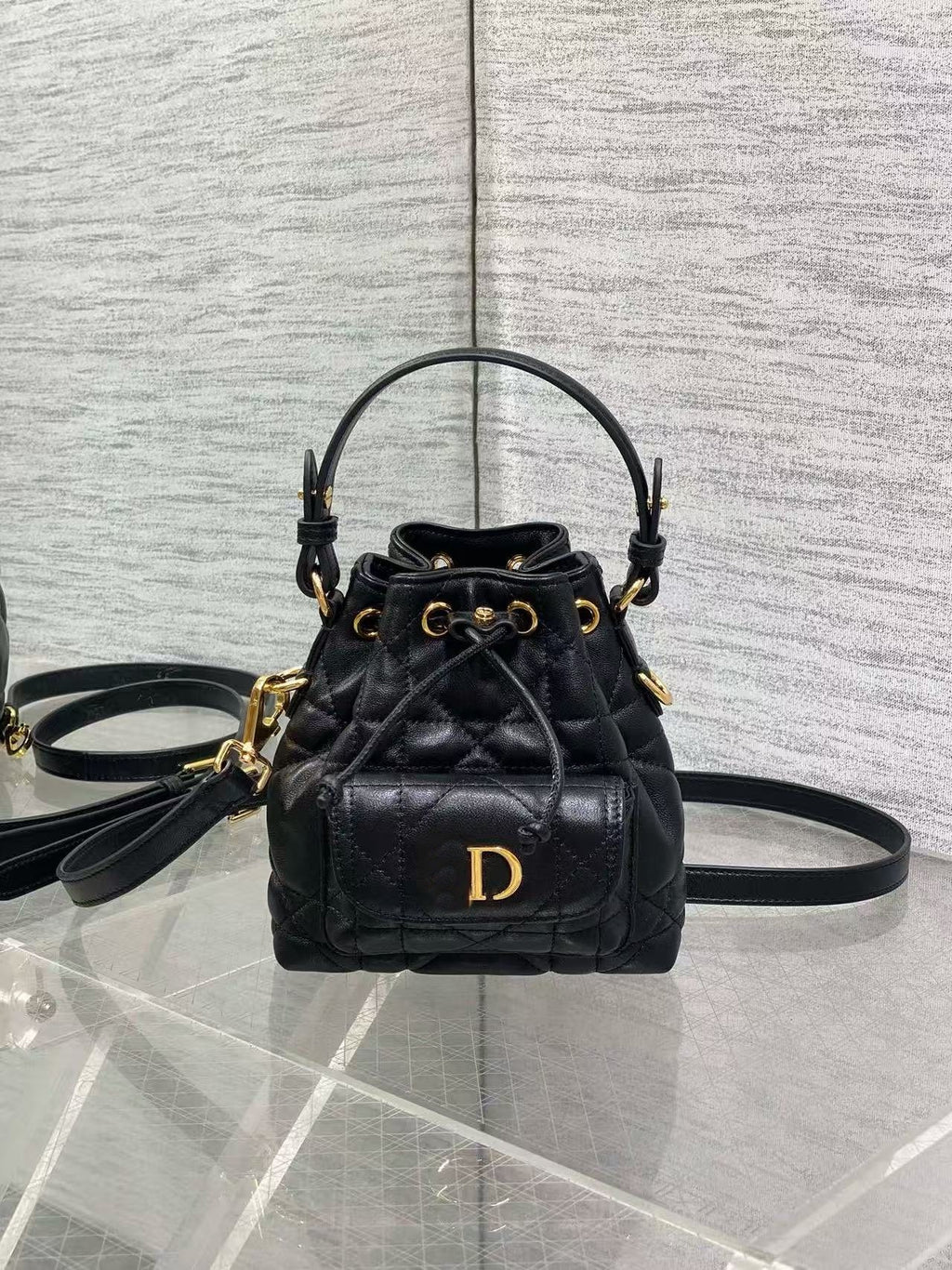 Genuine Leather Bucket Bag
